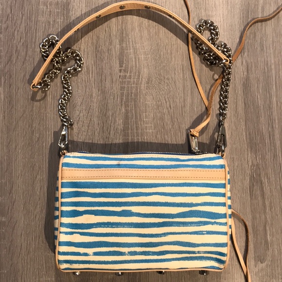 Rebecca Minkoff Mini Mac White/Blue Crossbody - Picture 2 of 4
